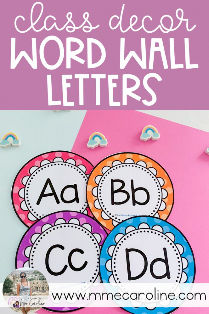 Free Word Wall Alphabet Letters  Polka Dot Themed  Lettering