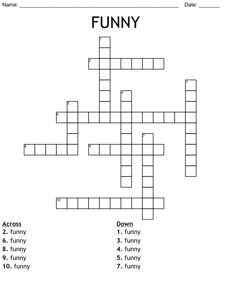 FUNNY Crossword - WordMint