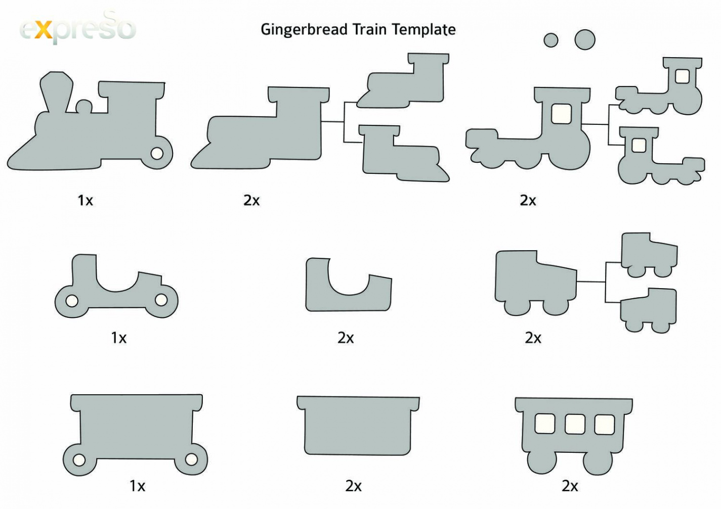 Gingerbread Train Template. x. x. x. x. x. x. x. x