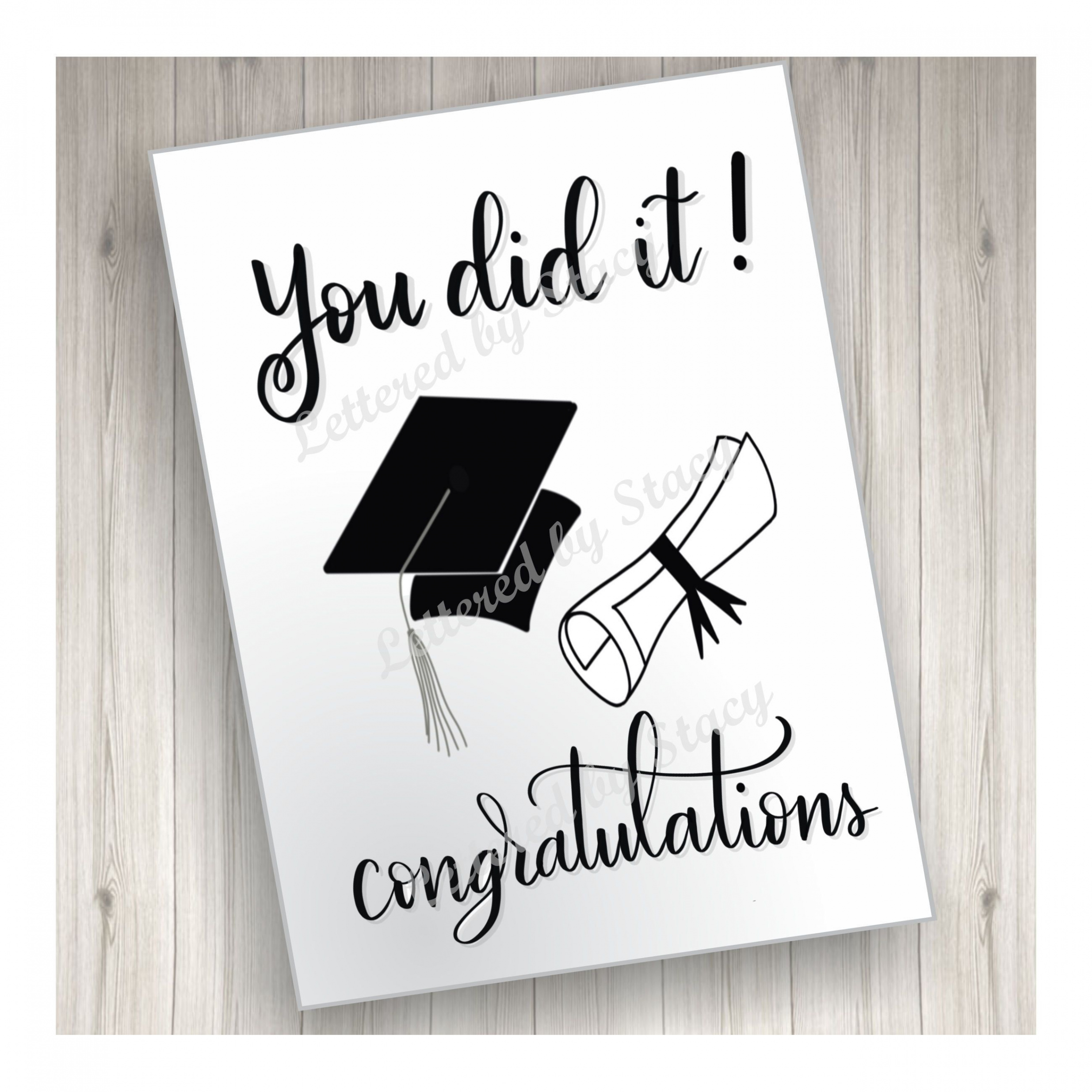 Graduation Card You Did It Congratulations Graduate With - Etsy