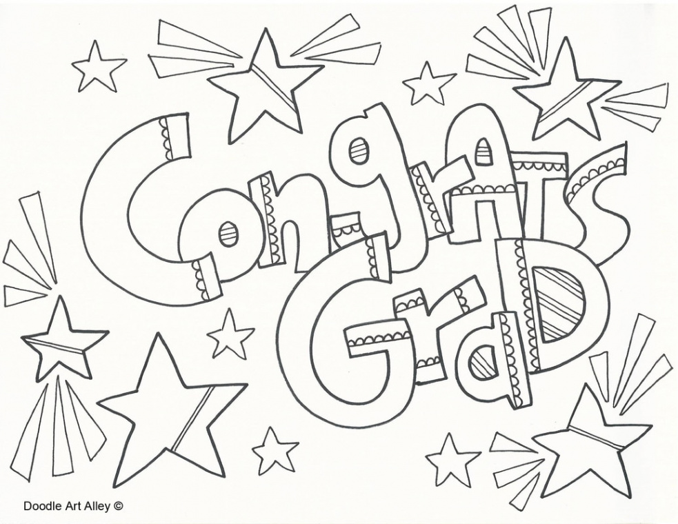 Graduation Coloring Pages - DOODLE ART ALLEY