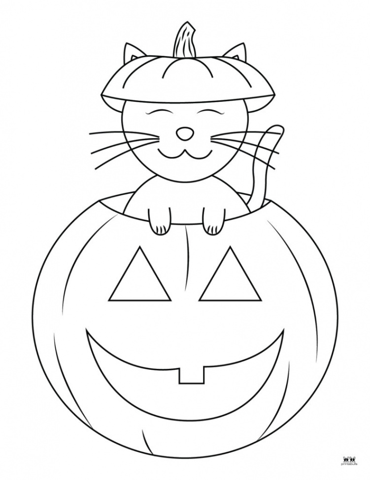 Halloween Cat Coloring Pages -  FREE Pages  Printabulls