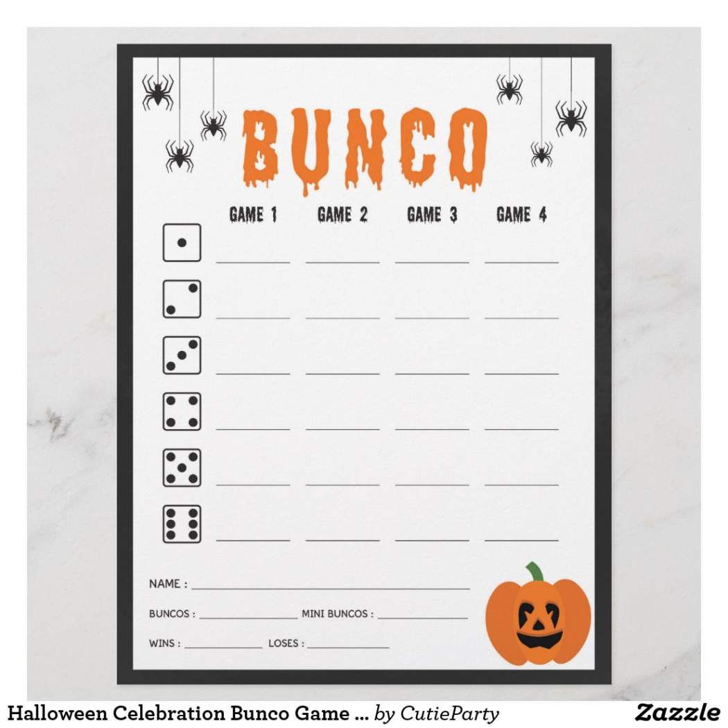 Halloween Celebration Bunco Game Score Card  Zazzle  Bunco game