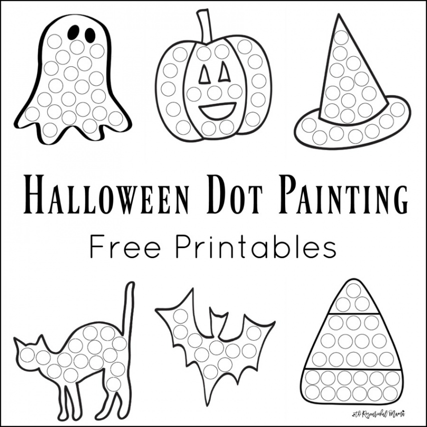 Halloween Dot Painting Free Printables - The Resourceful Mama