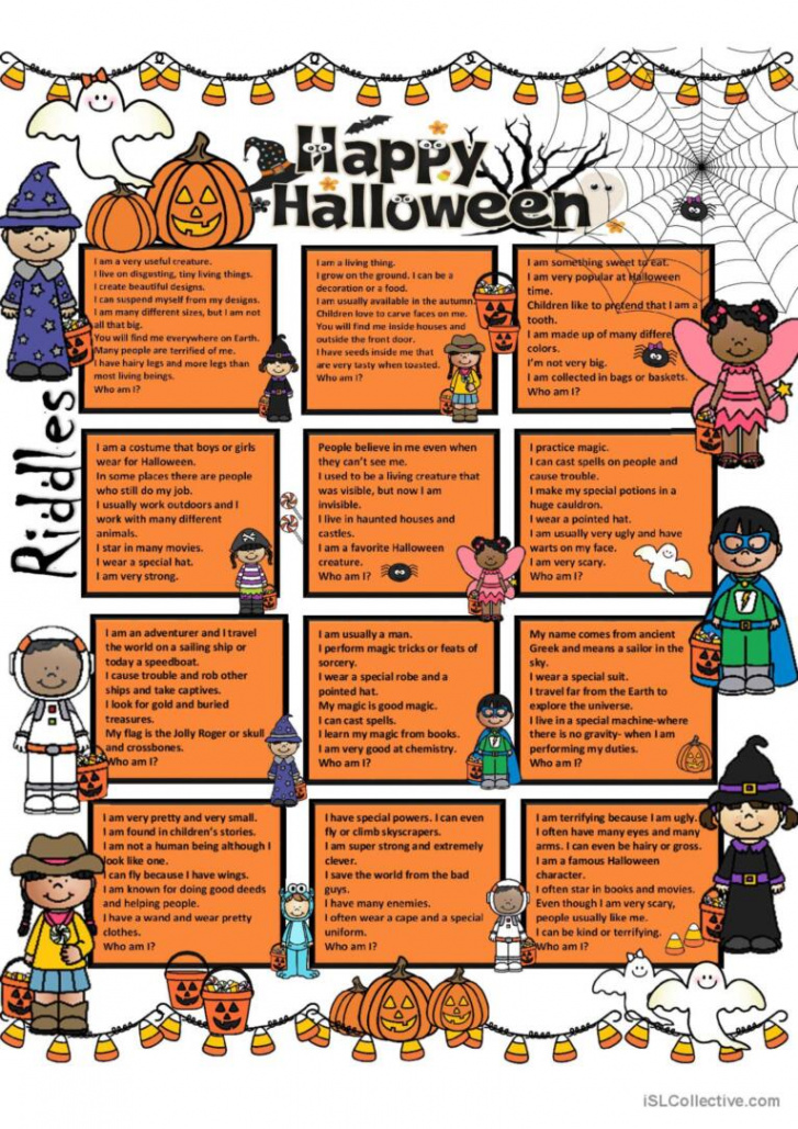 Halloween Riddles + KEY pictur: English ESL worksheets pdf & doc