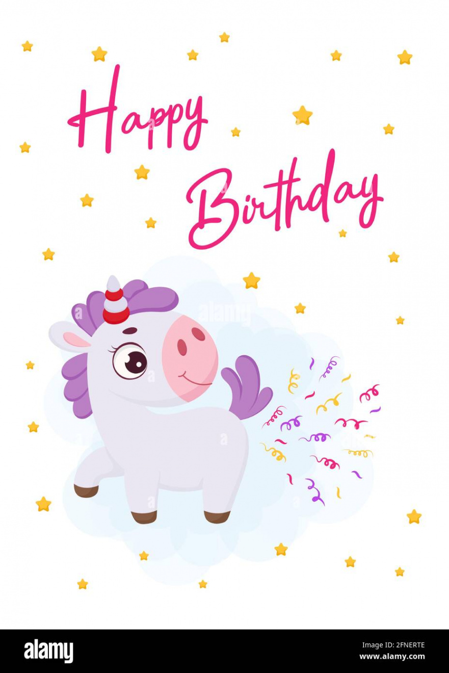 Happy Birthday printable party greeting card template with cute