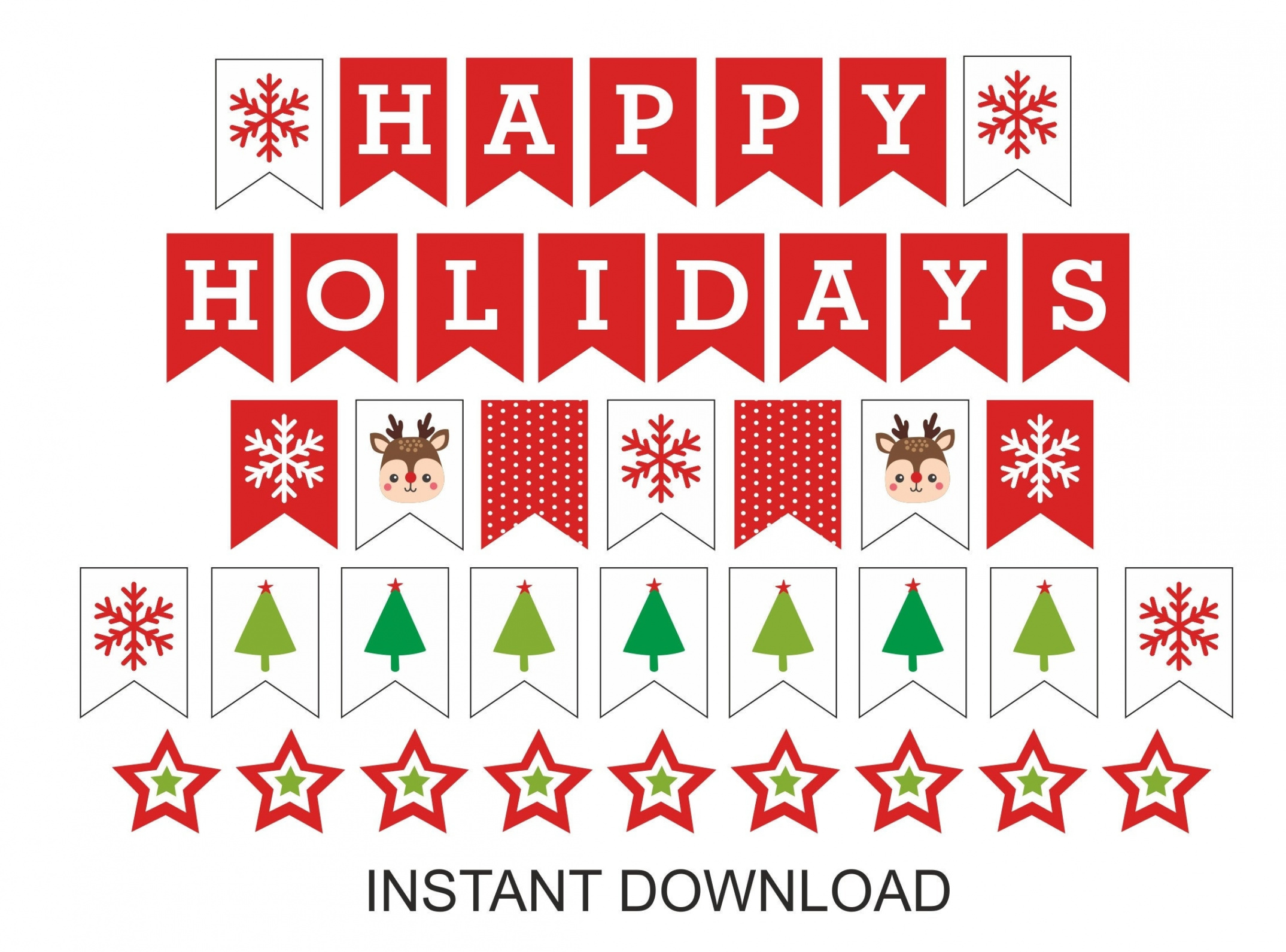 Happy Holidays Banner Printable / Holiday Banner / Happy - Etsy Israel