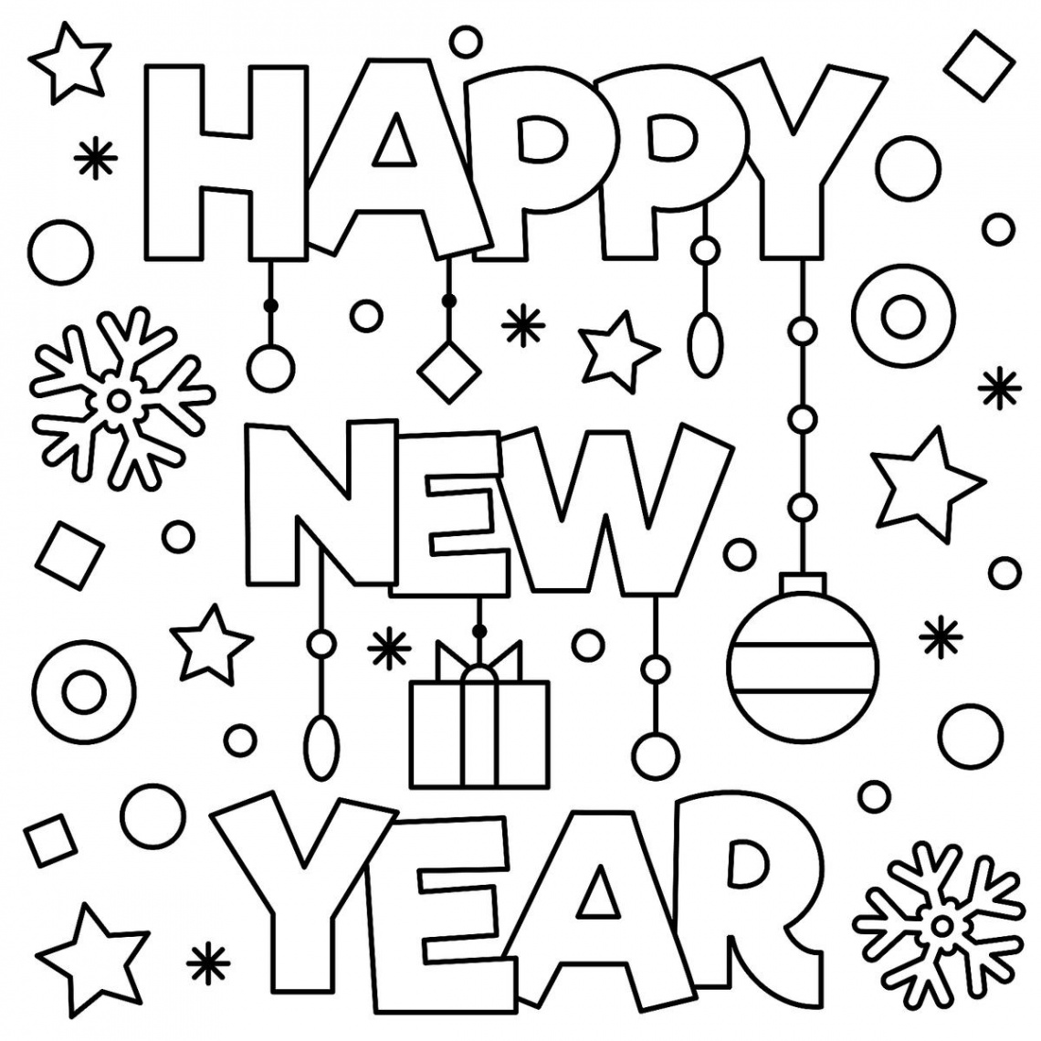 Happy New Year  Coloring & Activity Pages: Fun & Free