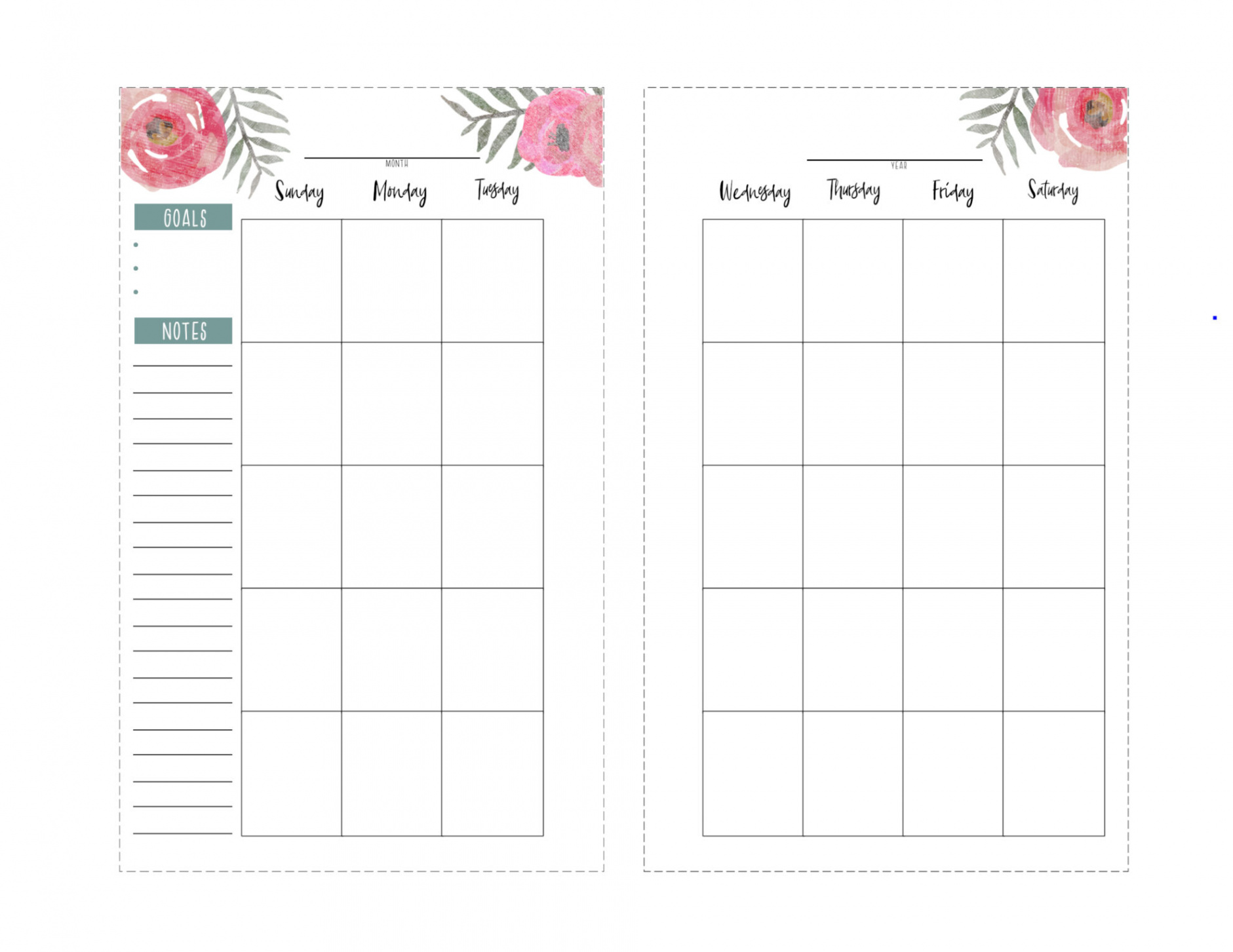 Happy Planner Free Printable Pages - Floral - Paper Trail Design