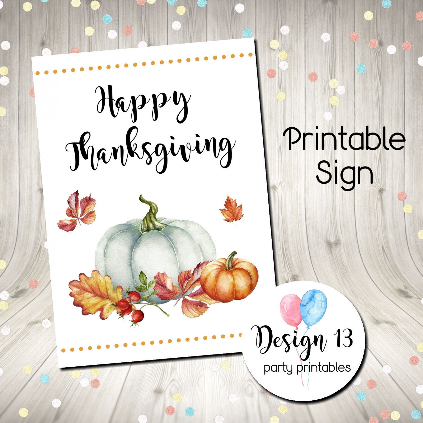 Happy Thanksgiving Sign Printable Digital INSTANT DOWNLOAD - Etsy