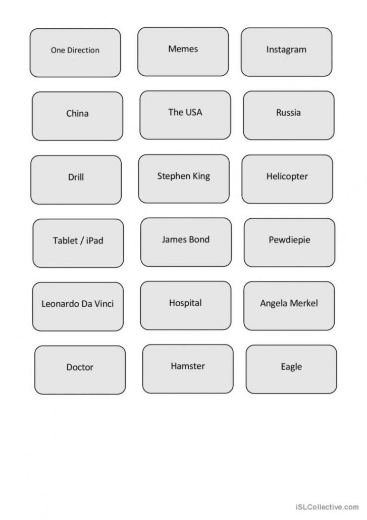 Heads up! / Articulate Game Cards: English ESL worksheets pdf & doc