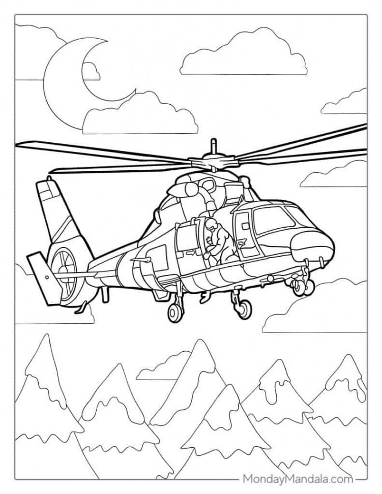 Helicopter Coloring Pages (Free PDF Printables)