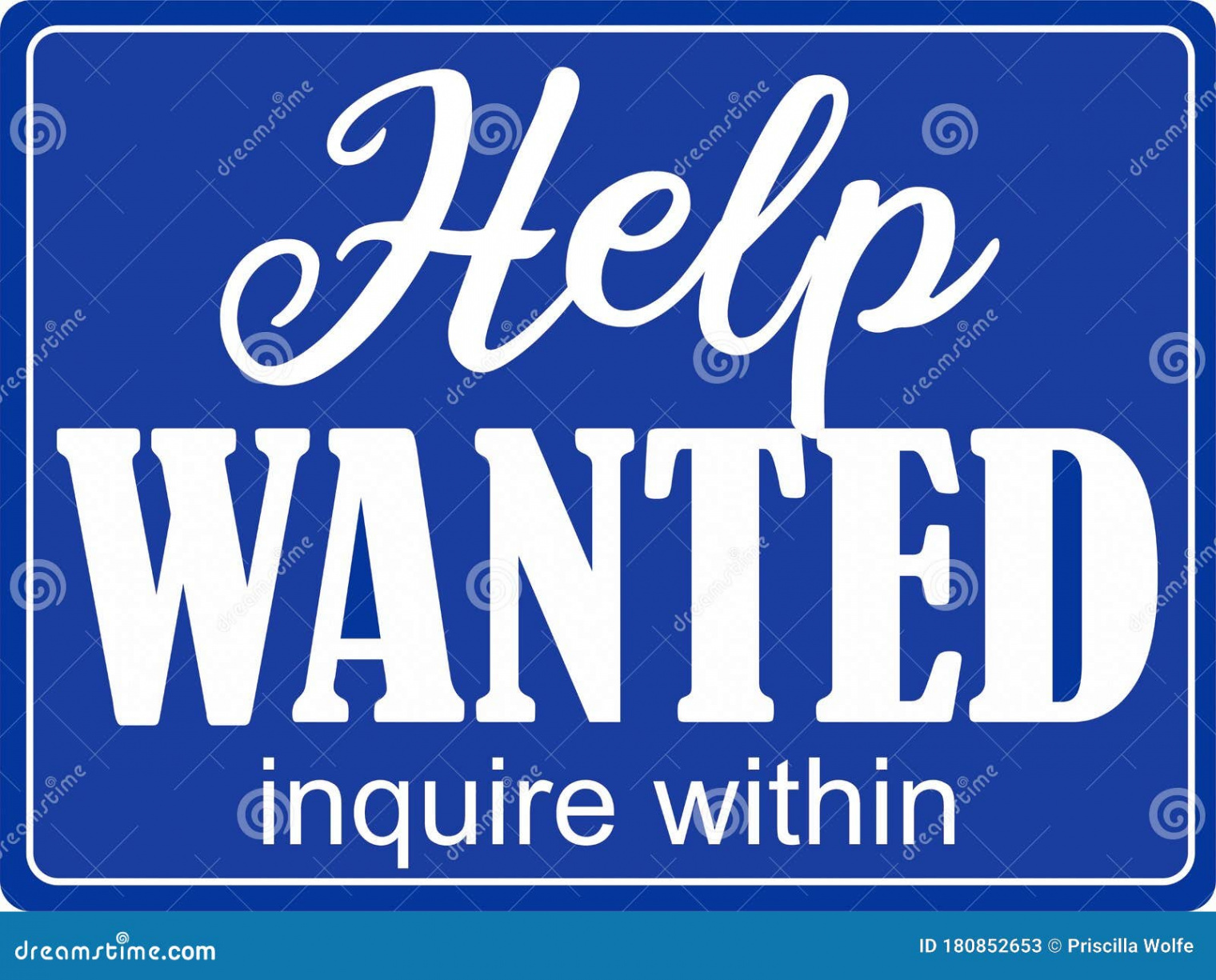 Help wanted sign stock illustration