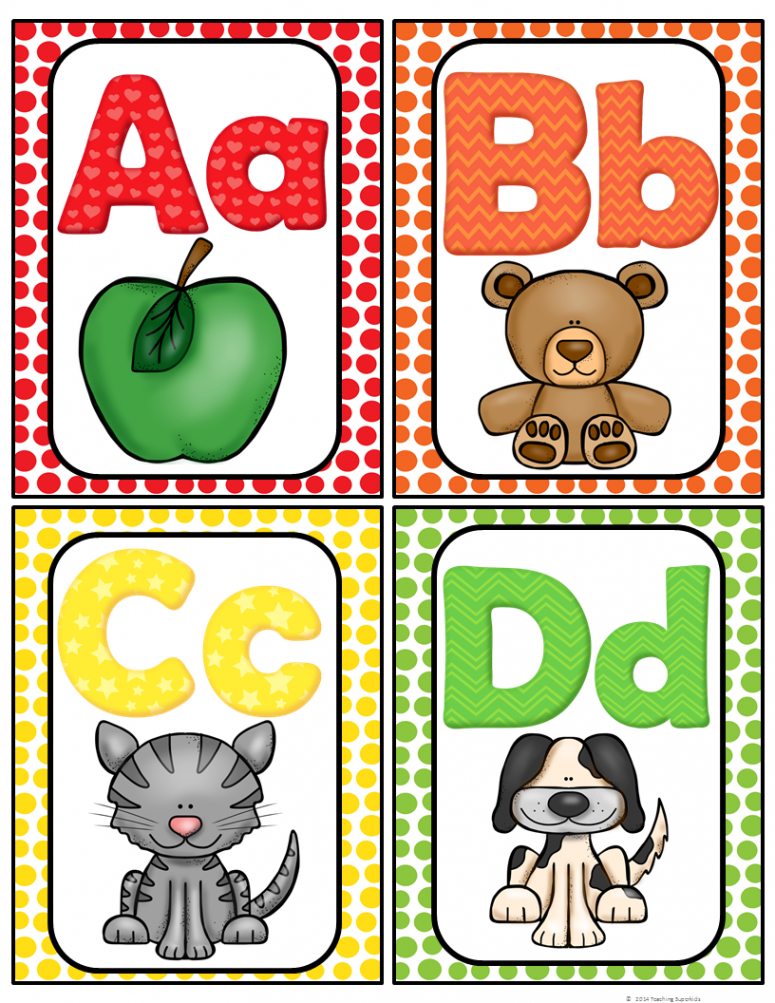 Here is a cute set of Alphabet cards for your classroom