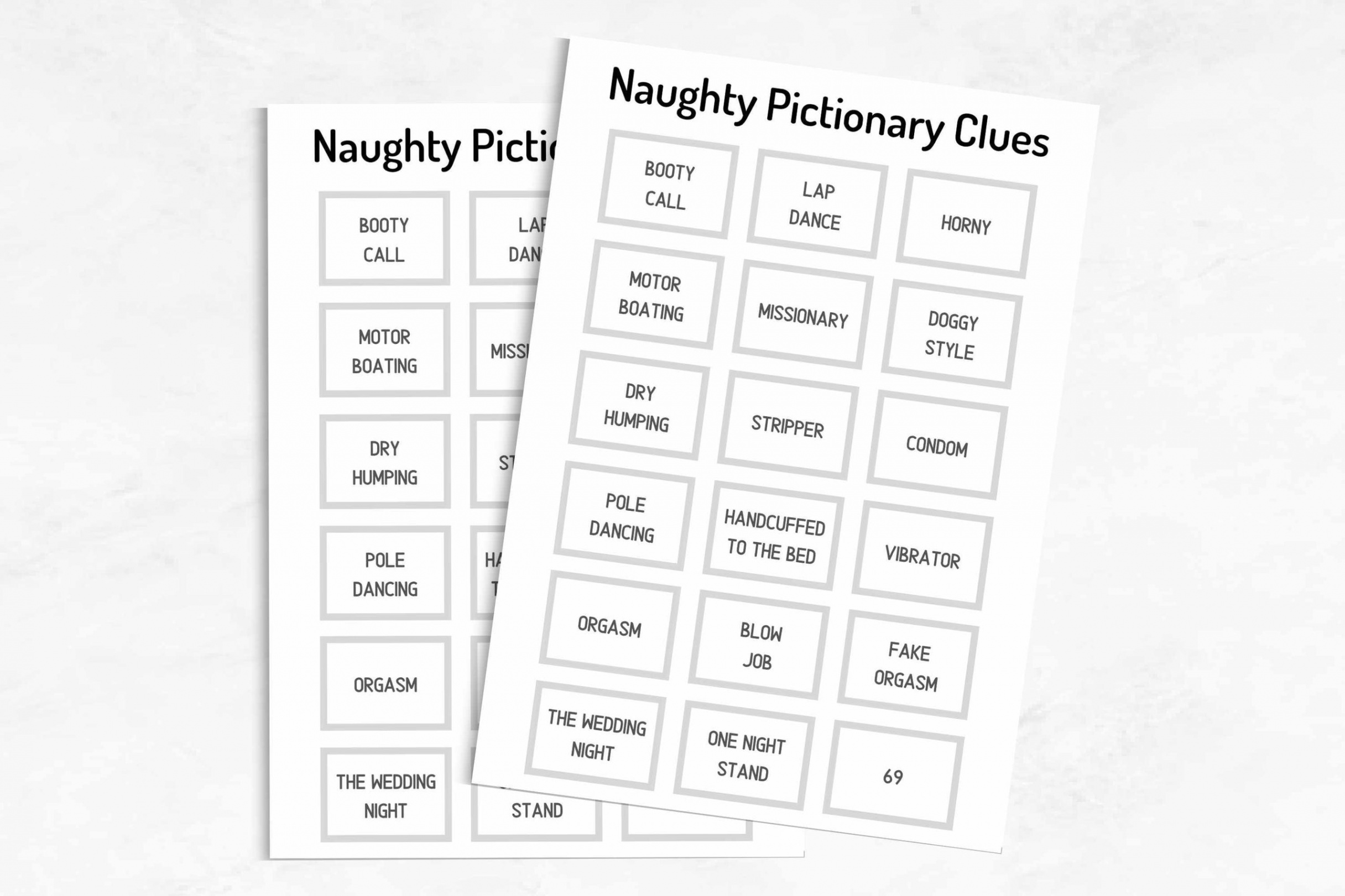 Hilariously Dirty Pictionary Words (FREE Printable!)