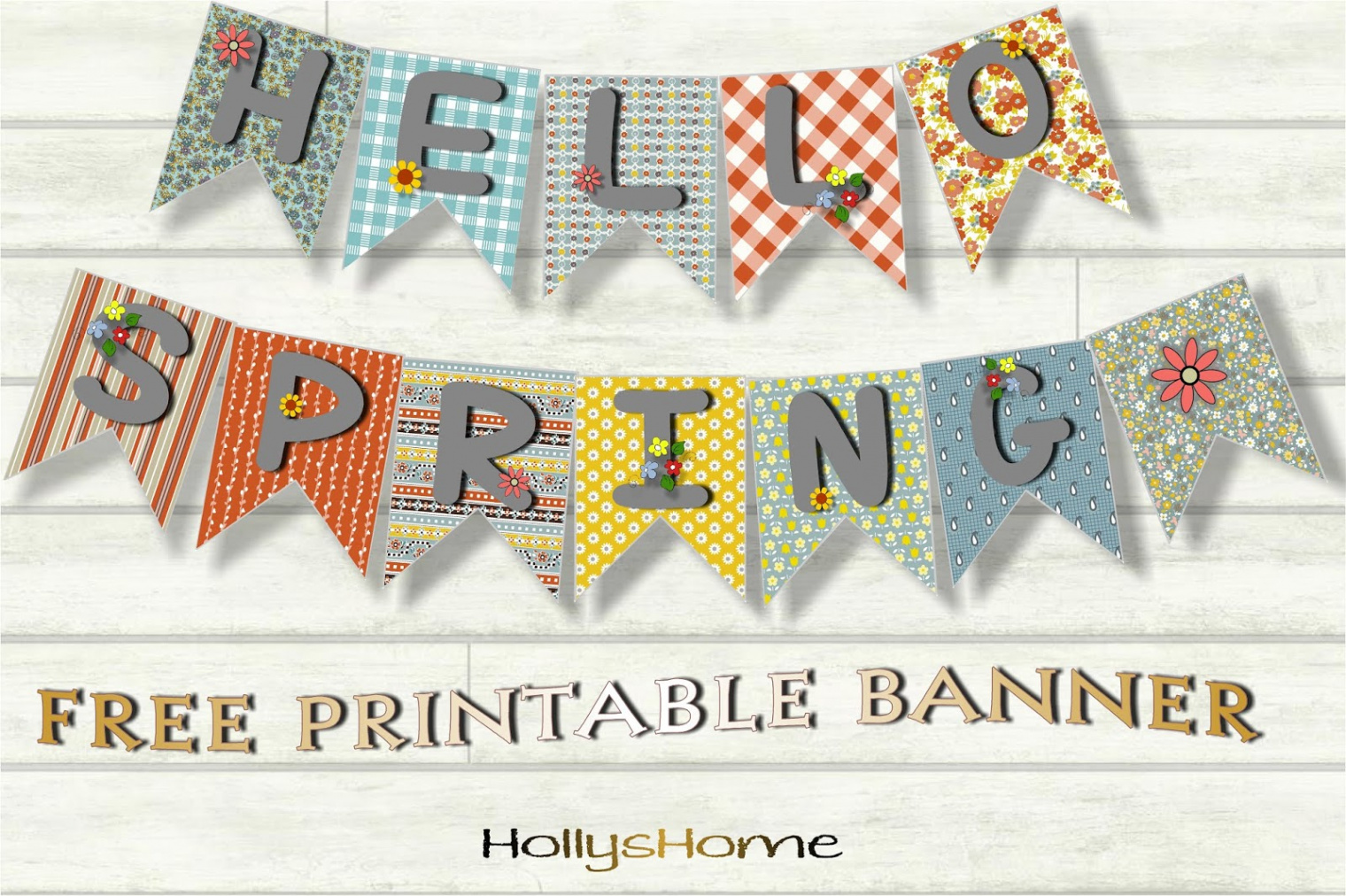 HollysHome Family Life: Hello Spring - Free Printable Banner From