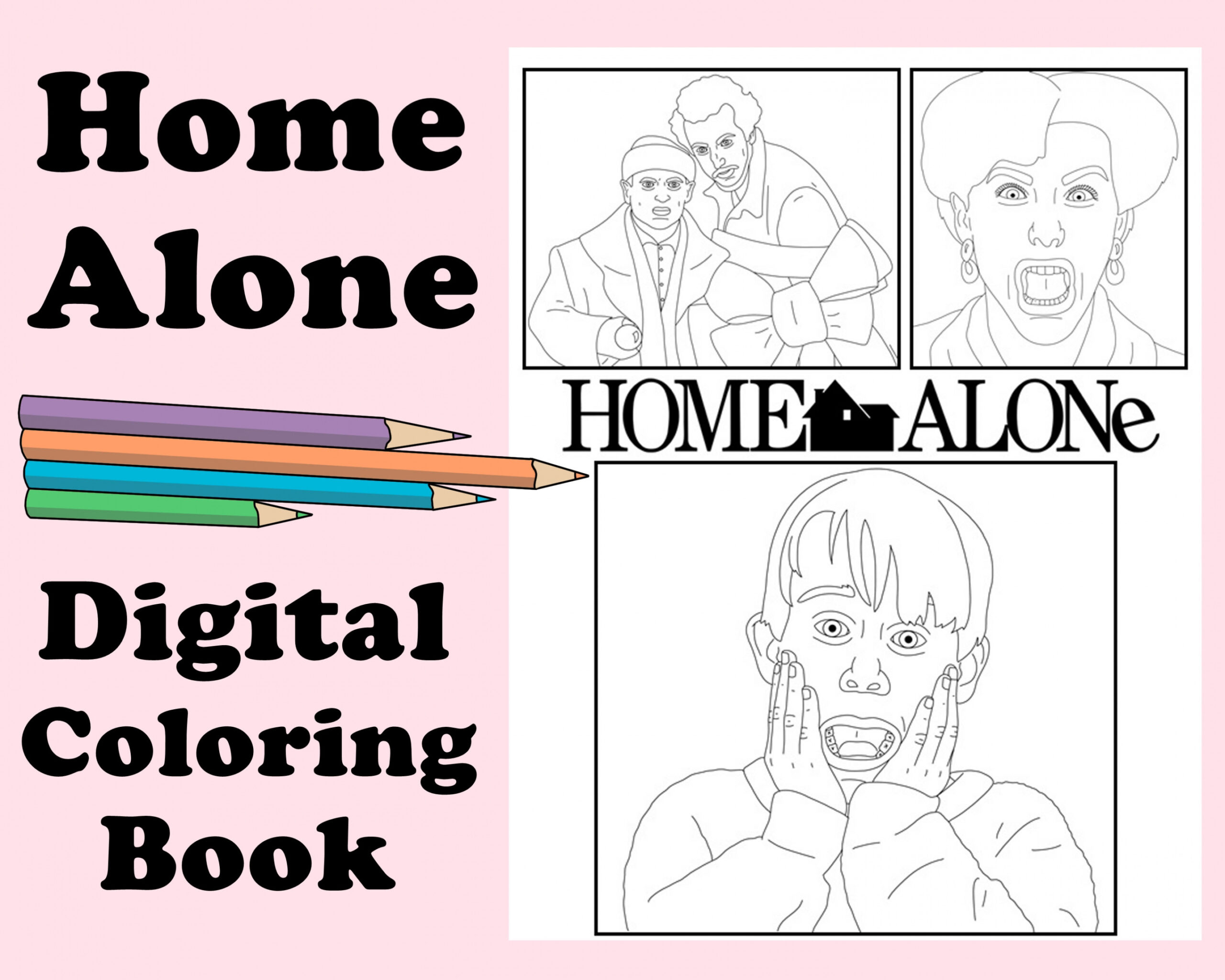 Home Alone Digital Coloring Book // Instant Print PDF Kevin - Etsy