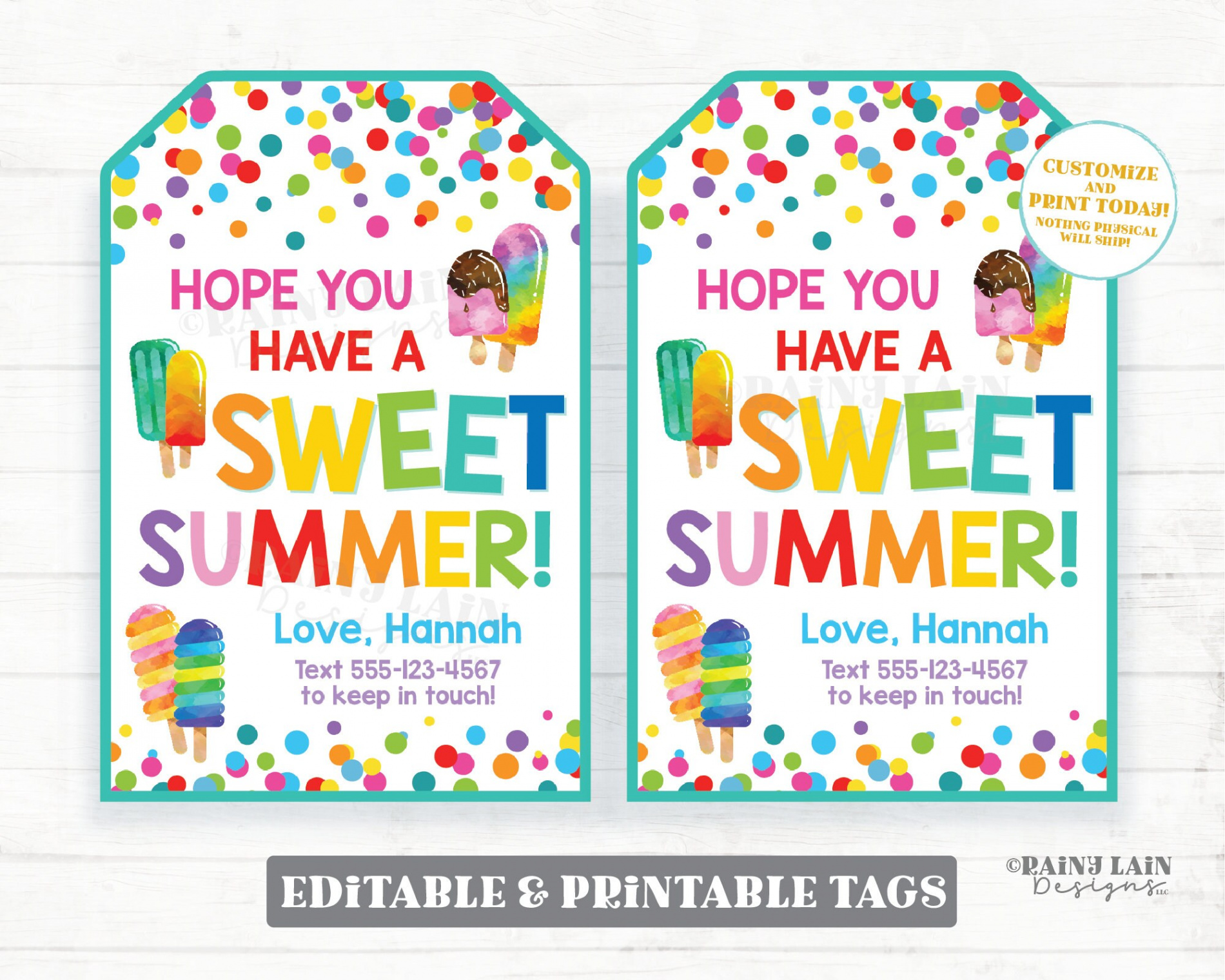 Hope You Have a Sweet Summer Tags Keep in Touch Student Gift