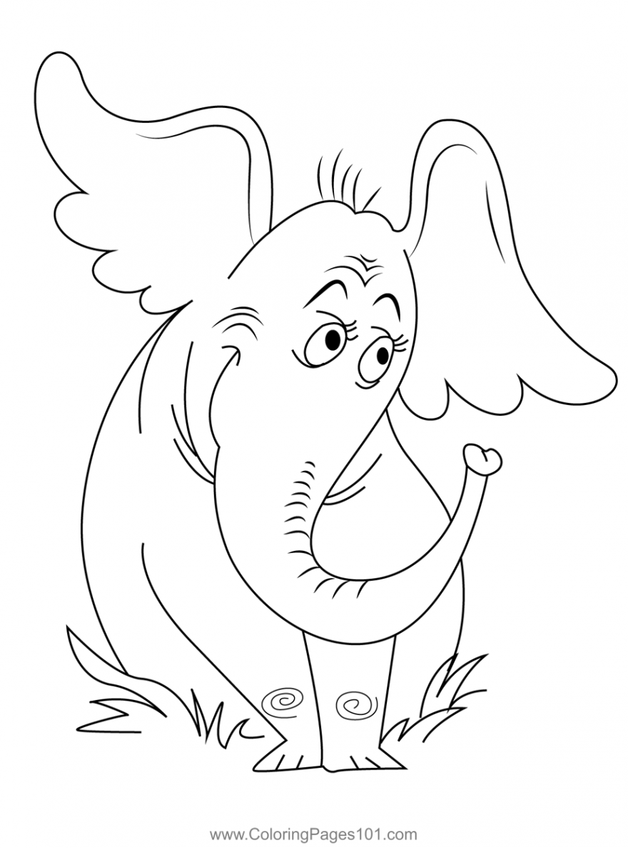 Horton Hears Coloring Page in   Coloring pages, Elephant