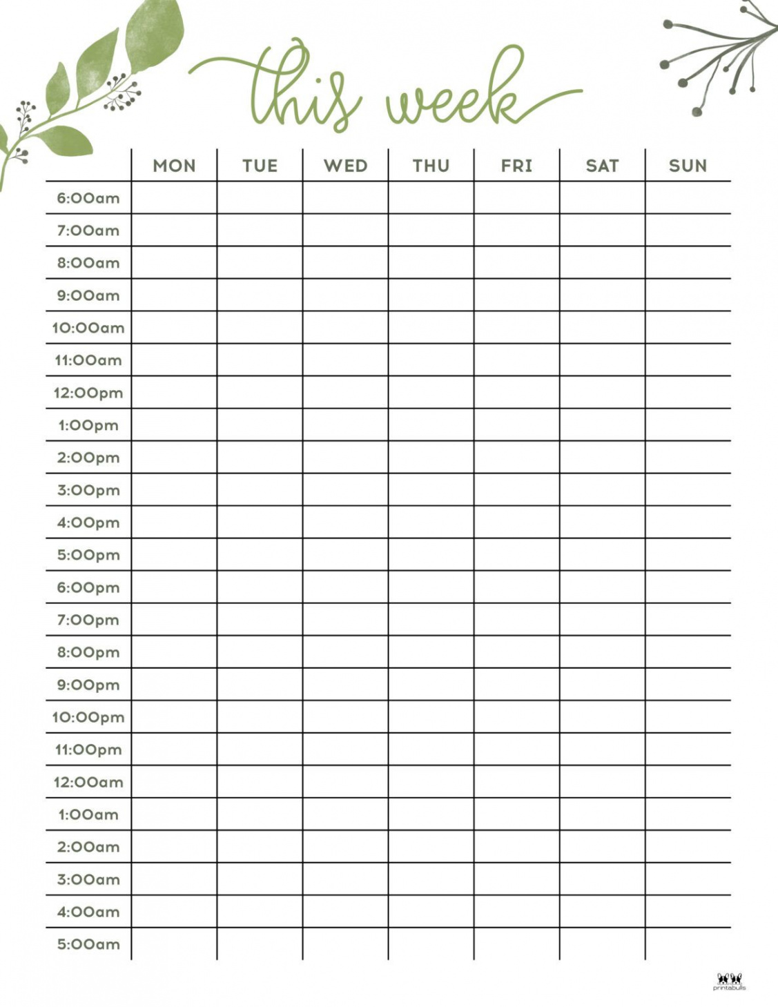 Hourly Planners - FREE Printables  Printabulls  Study planner