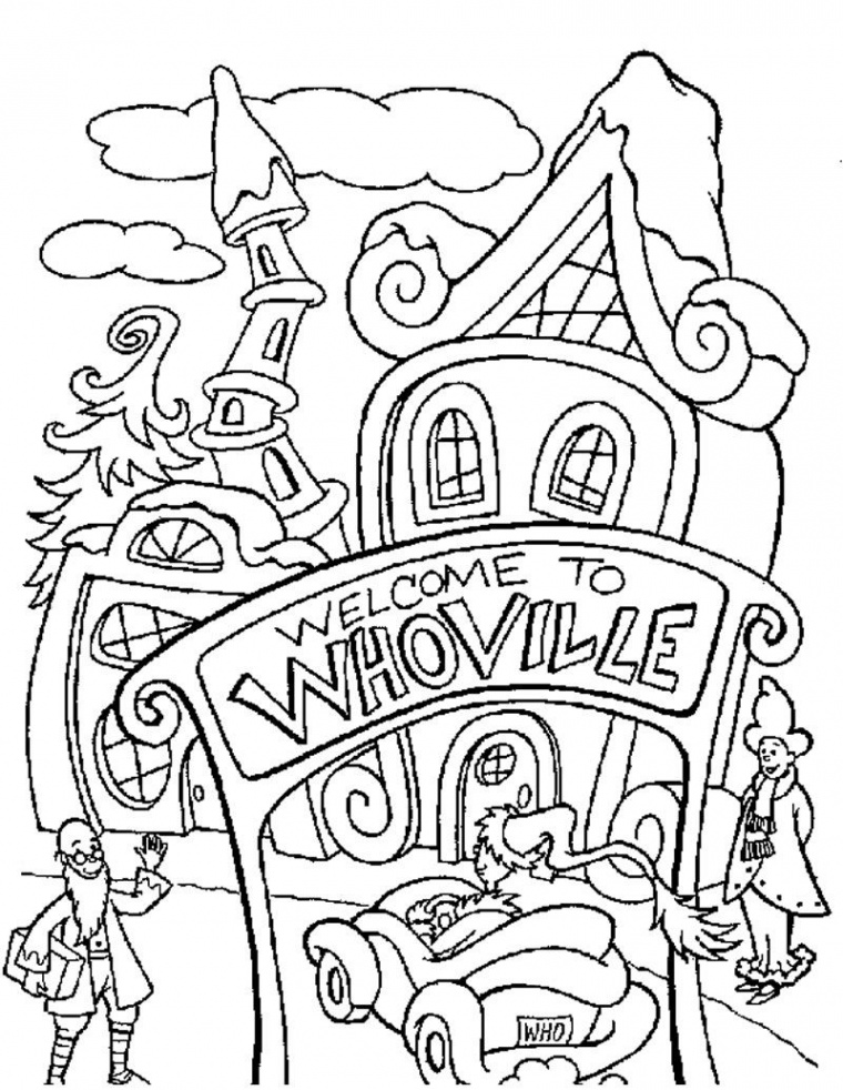 HOW THE GRINCH STOLE CHRISTMAS coloring pages - Whoville  Grinch