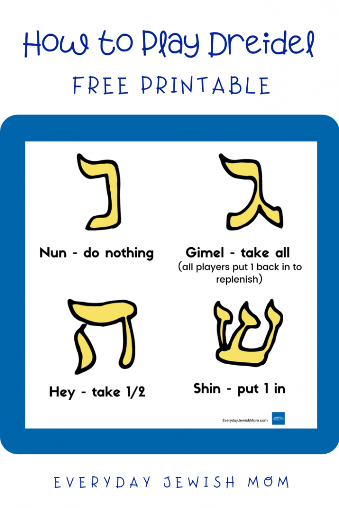 How to Play Dreidel Printable - Everyday Jewish Mom  Hanukkah