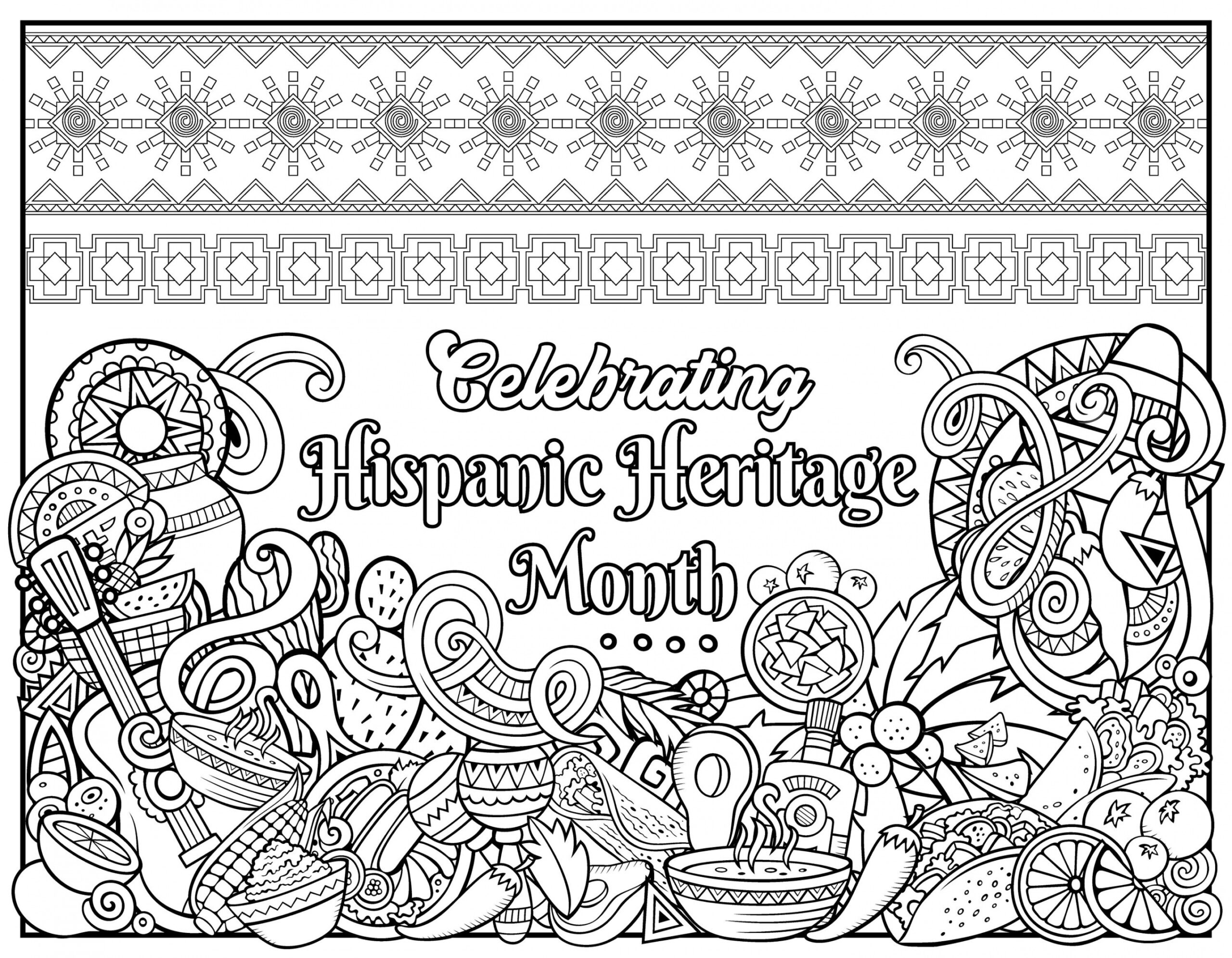 Huge Coloring Poster Celebrating National Hispanic Heritage - Etsy