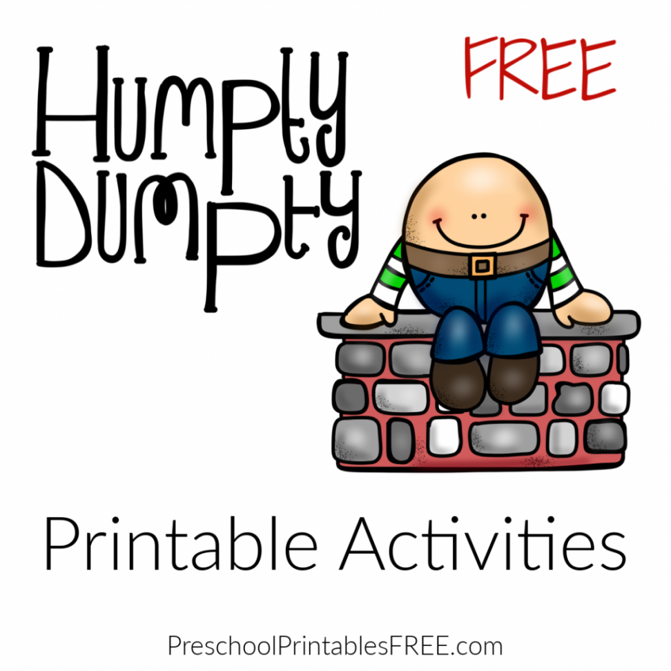 Humpty Dumpty Printables (free) – Free Preschool Printables