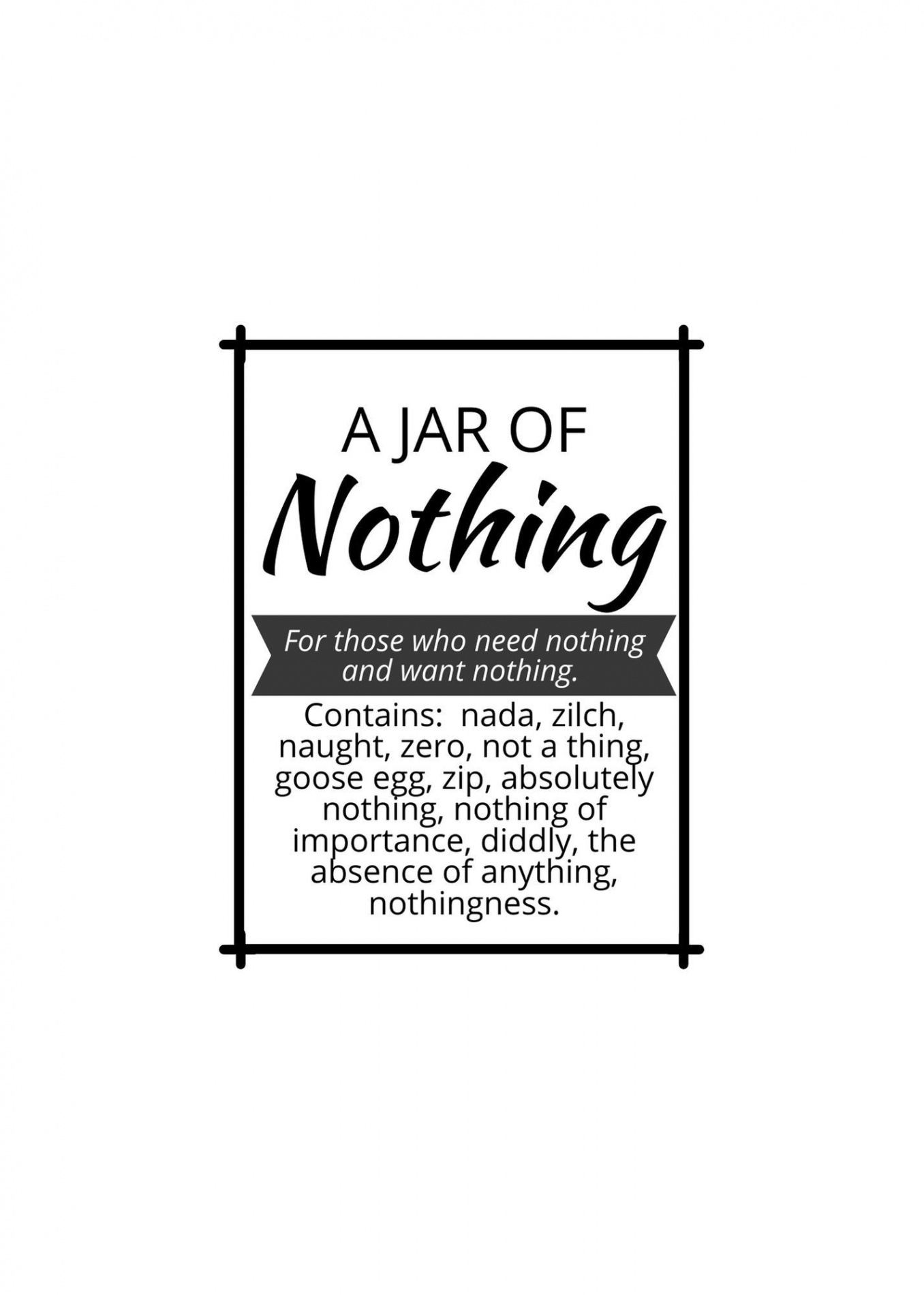 Instant DIGITAL Download for A Jar of Nothing - Etsy