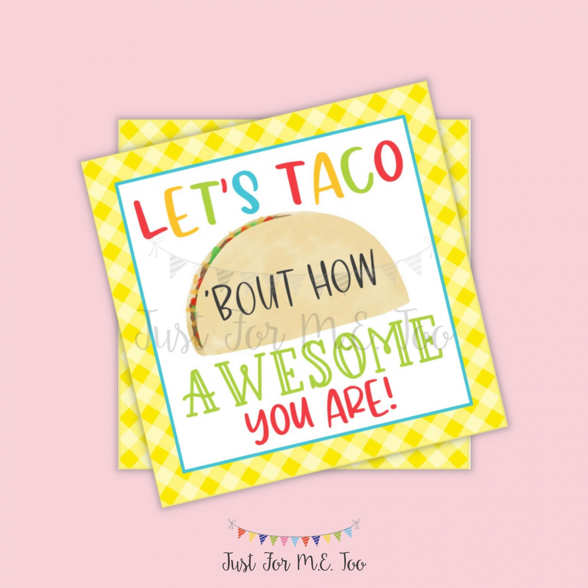 Instant Download Printable Taco Tags, Cinco De Mayo Tag,Let