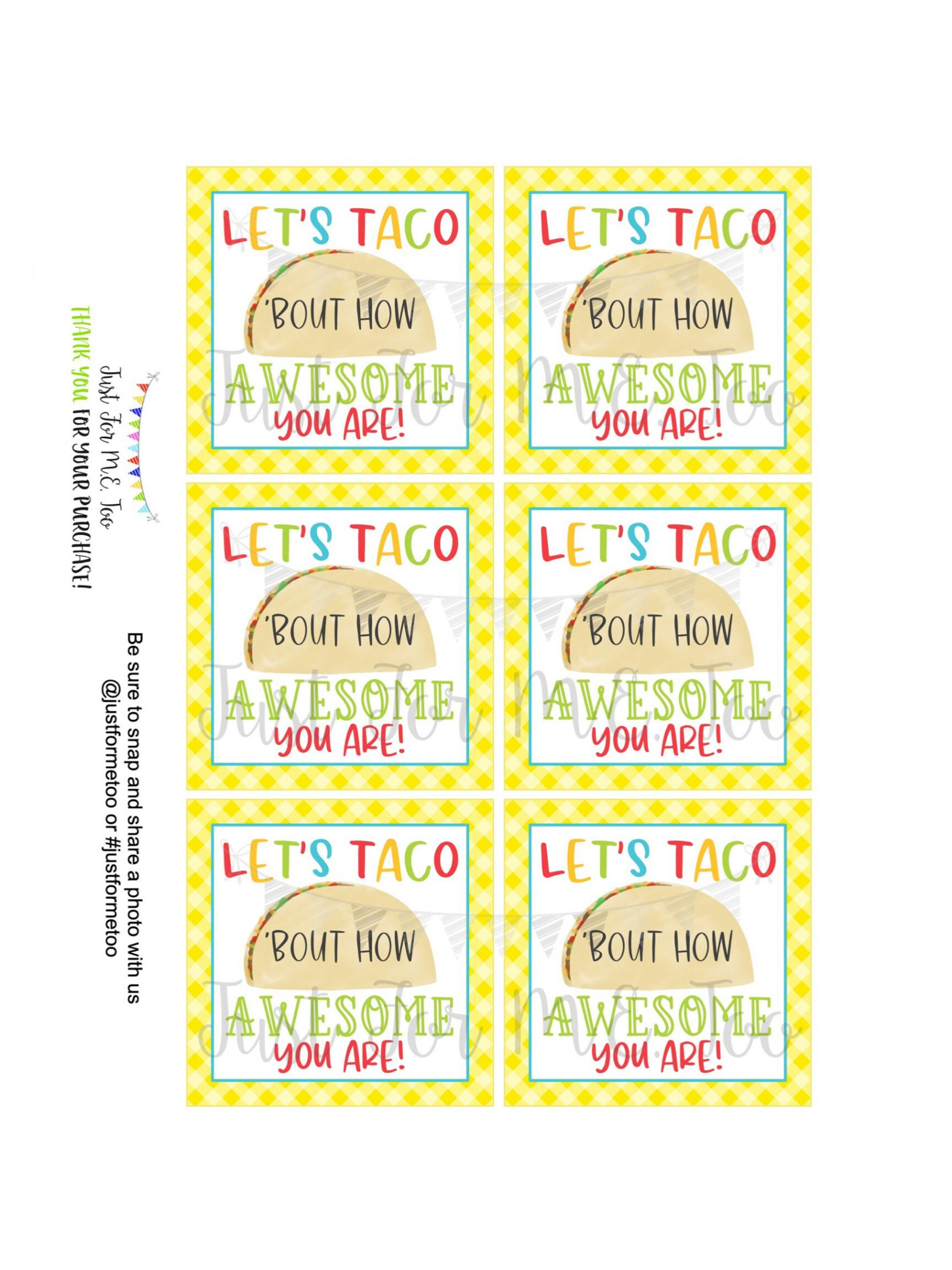 Instant Download Printable Taco Tags, Cinco De Mayo Tag,Let