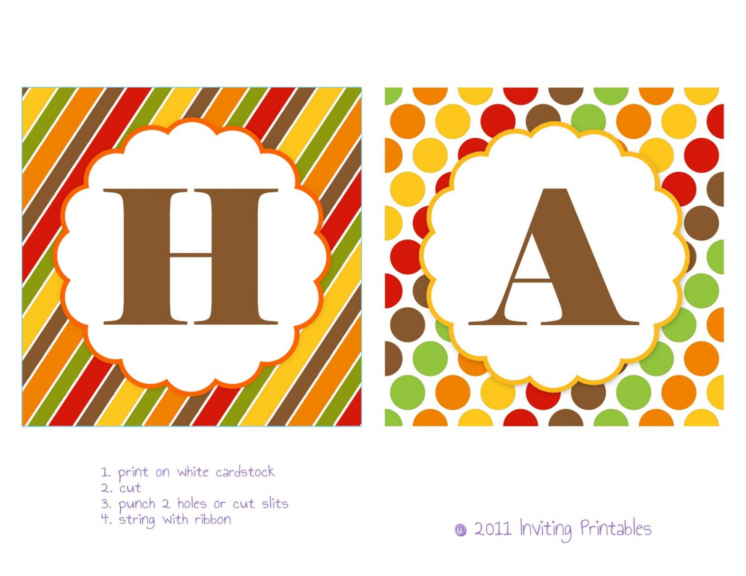 Inviting Printables: Fall Freebie: "Happy Fall" Printable Banner