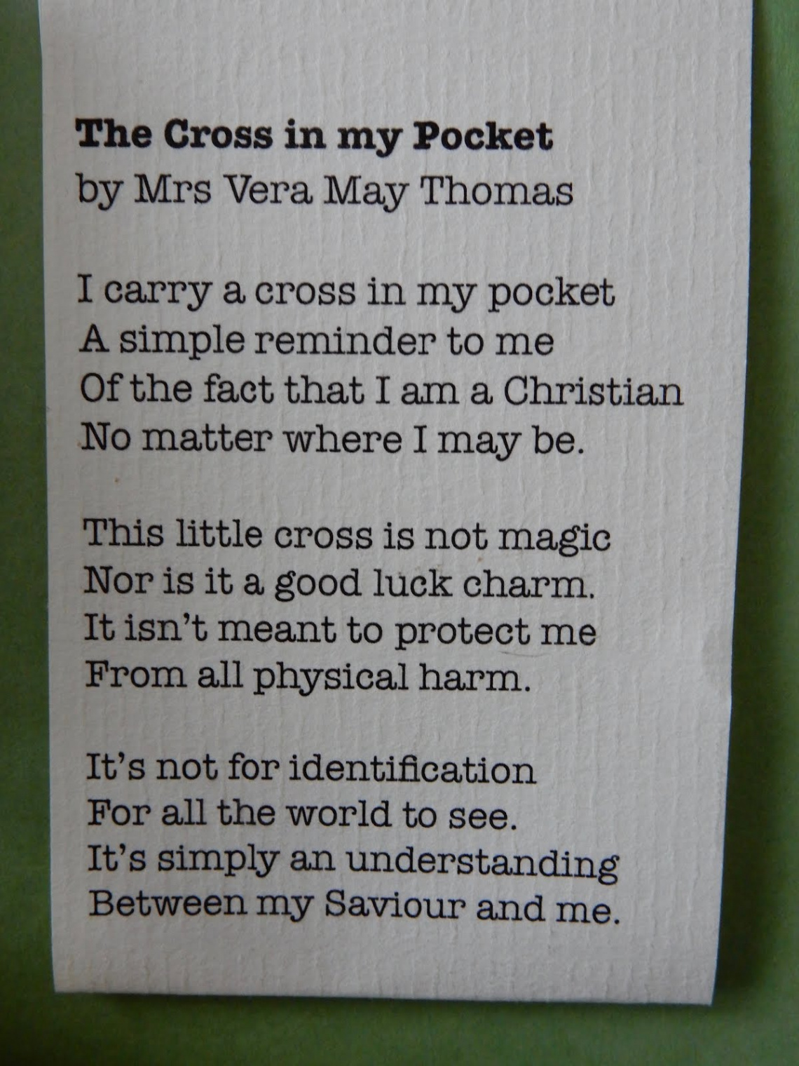 JoZart: The Cross in my Pocket & Instructions