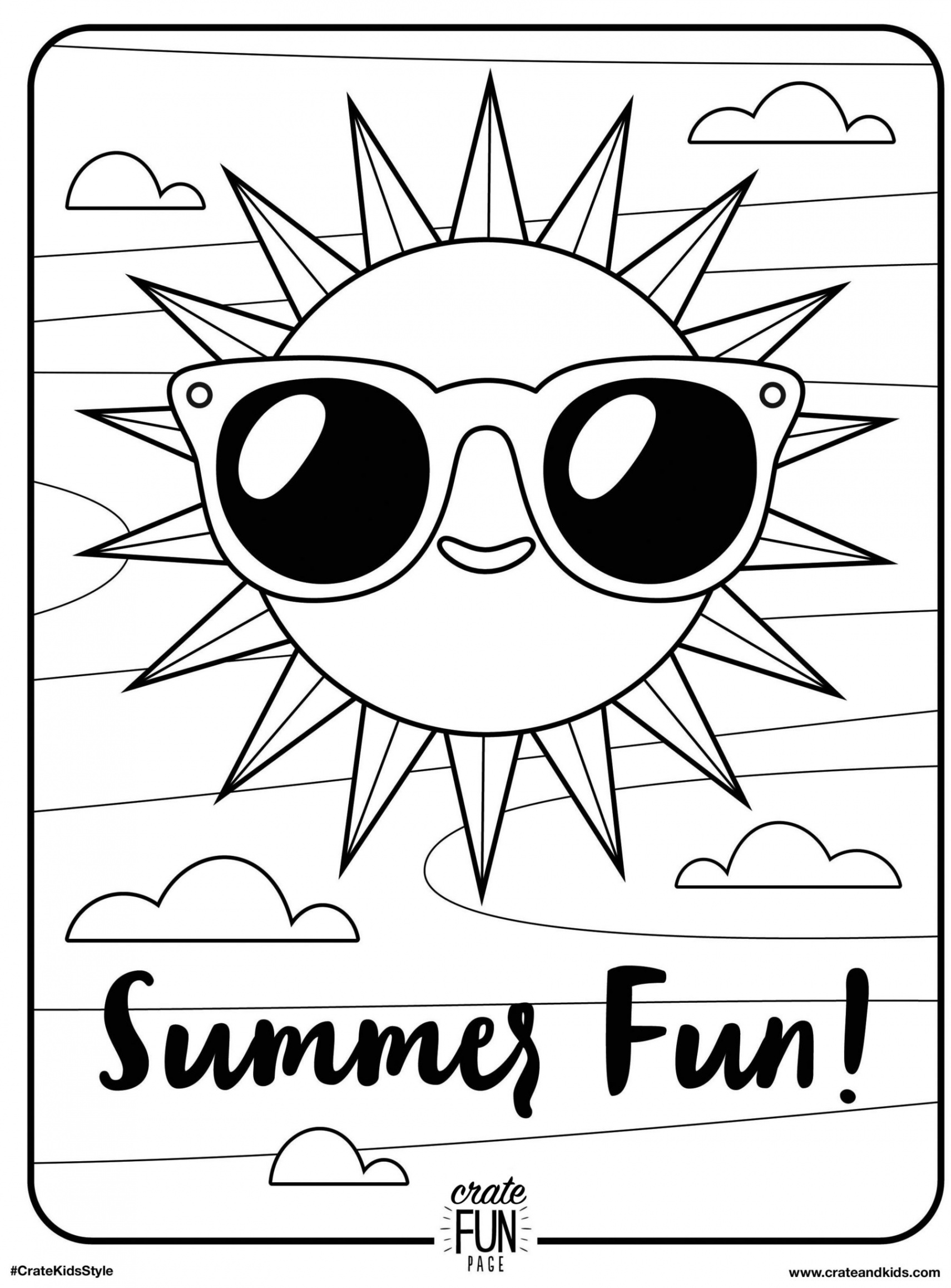 kids summer fun free printable coloring page  Crate & Kids