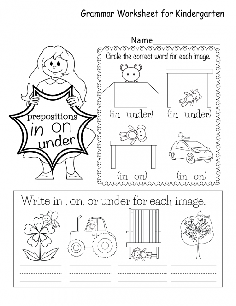 Kindergarten English Worksheets Free Printables  Grammar