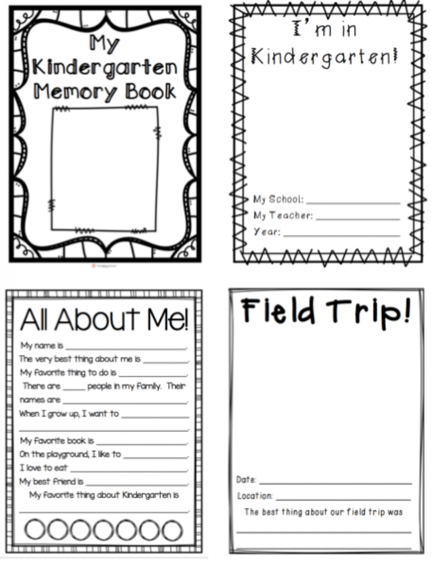 Kindergarten Memory Book  Memory book kindergarten, Memory book