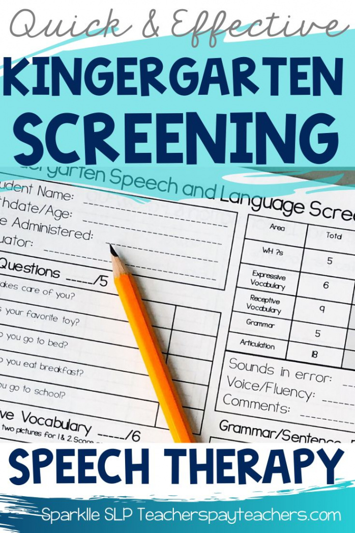 Kindergarten Speech Therapy Screener  Digital + Printable