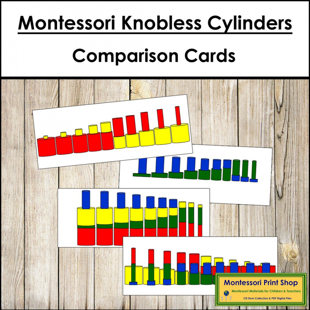 Knobless Cylinder Comparison Cards Montessori Sensorial - Etsy