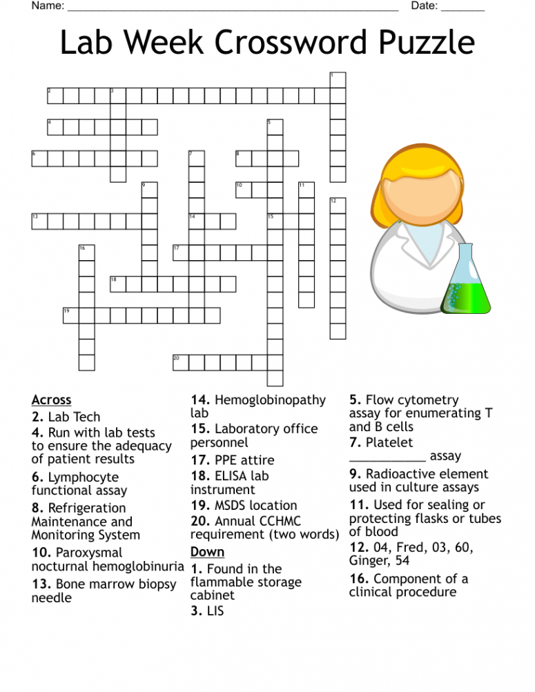 Lab Week Crossword Puzzle - WordMint