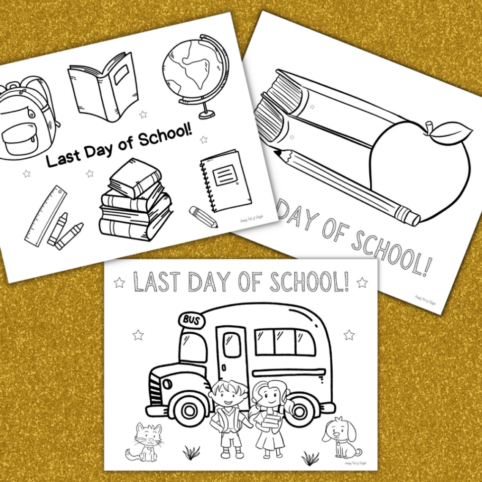 Last Day of School Coloring Pages (Free Printables)