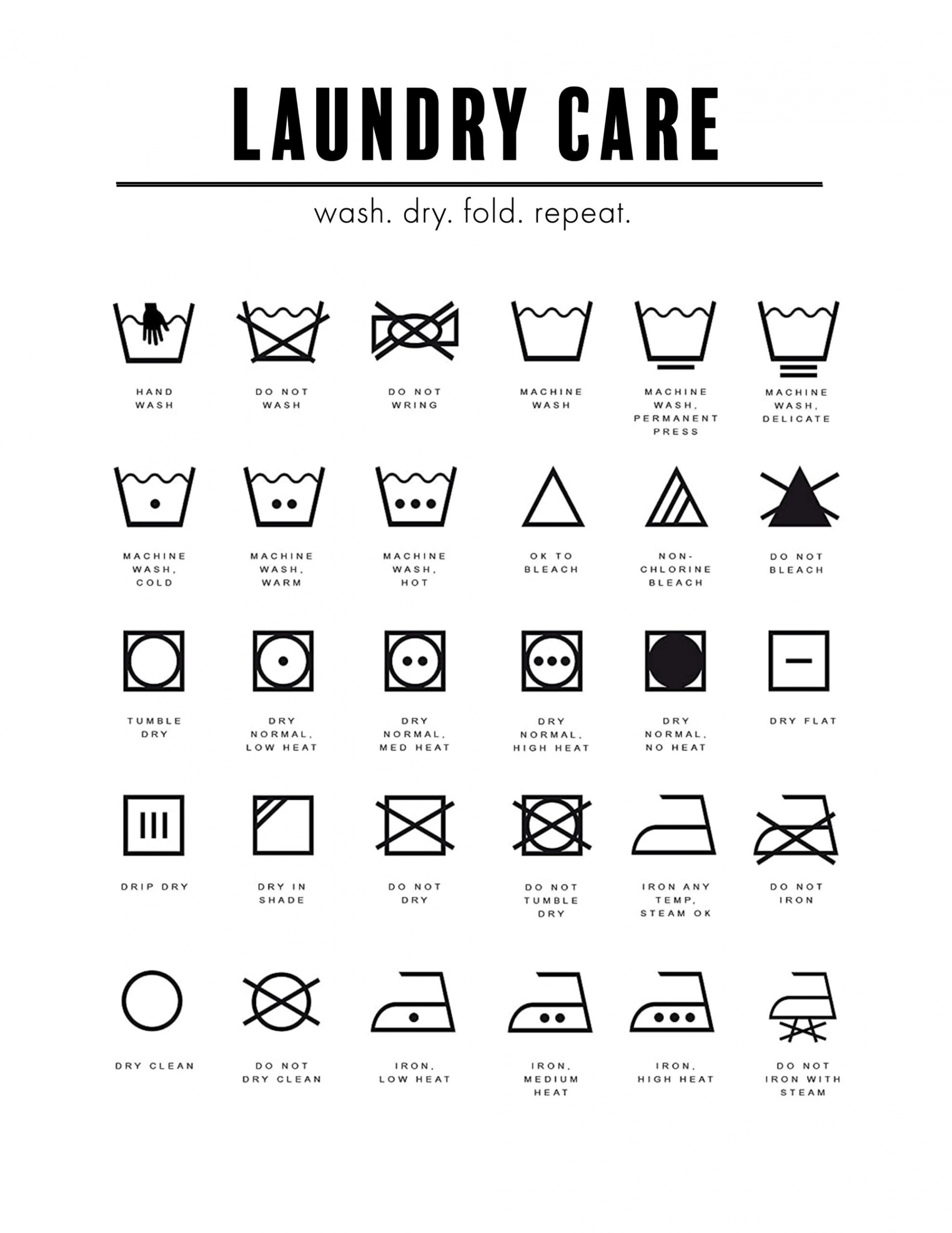 Laundry Symbols Printable - Sew Woodsy