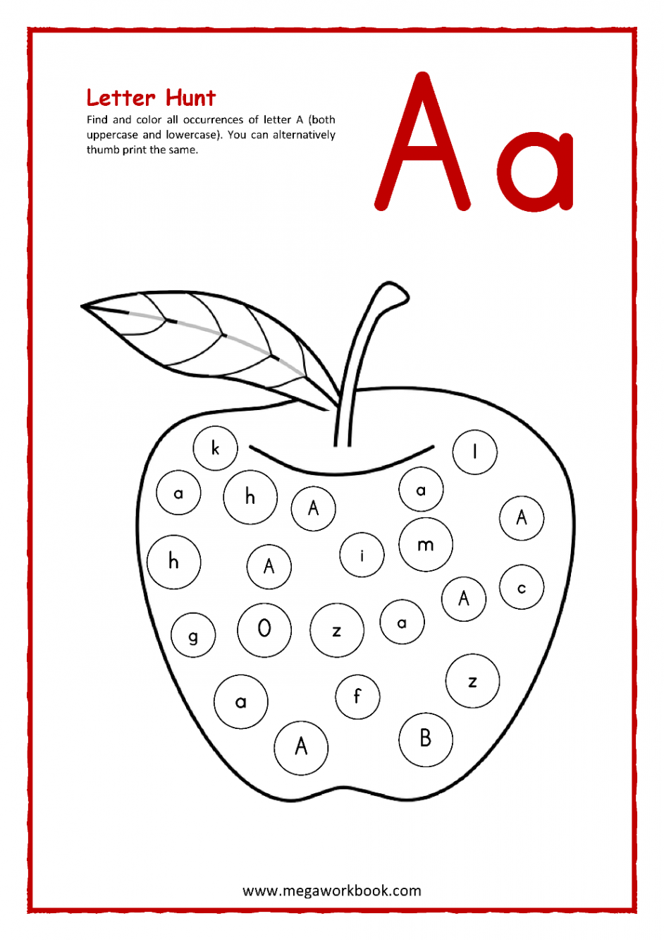 Letter A Worksheets - Letter A Activities - Letter A Worksheets