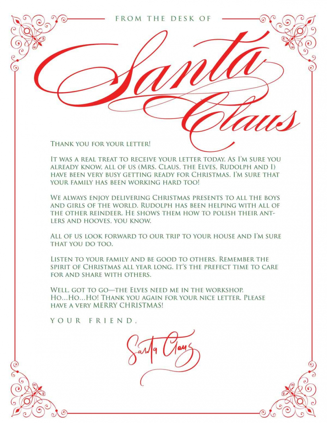 Letter from Santa Free Printable EDITABLE  Skip To My Lou