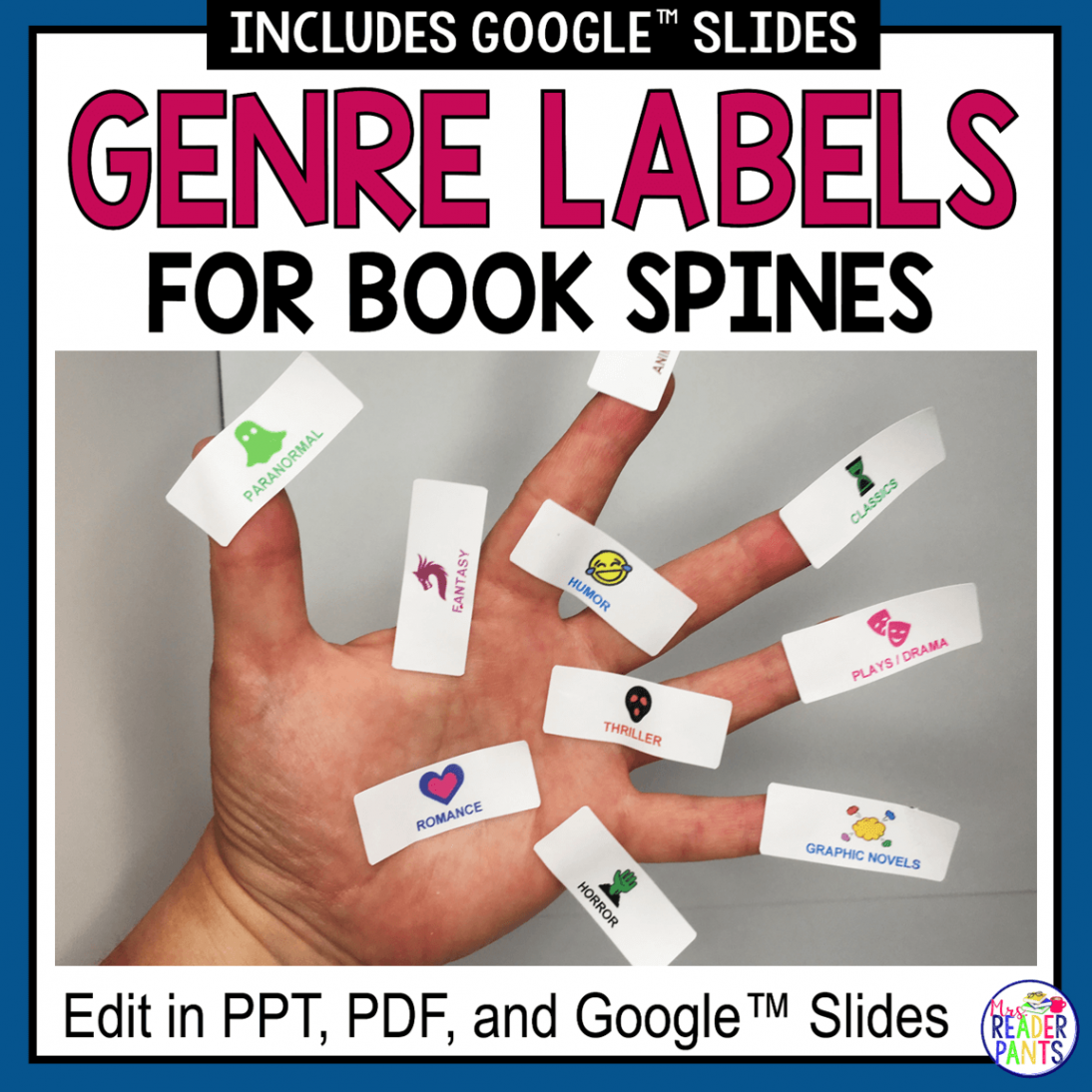 Library Genre Spine Labels -  Book Labels for Library Genrefication -  Mrs