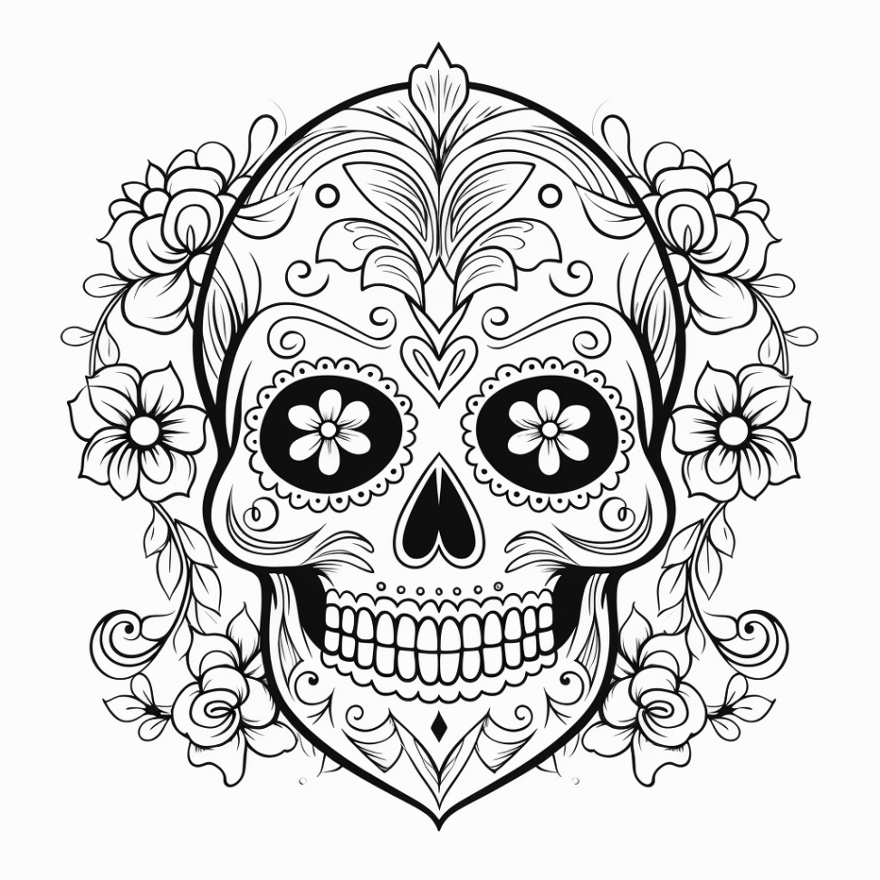 love sugar skull coloring pages