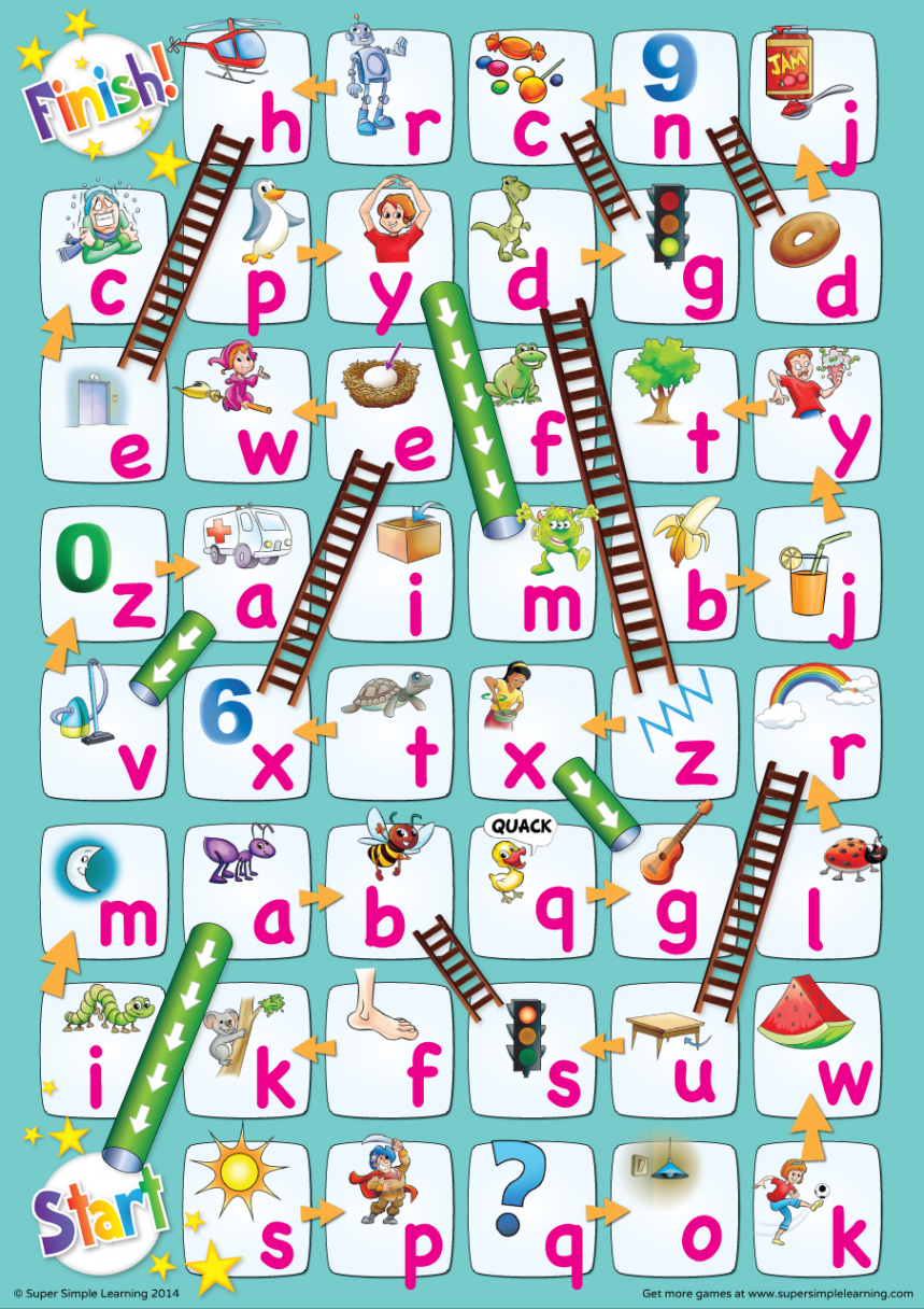 Lowercase Alphabet Chutes & Ladders Game - Super Simple