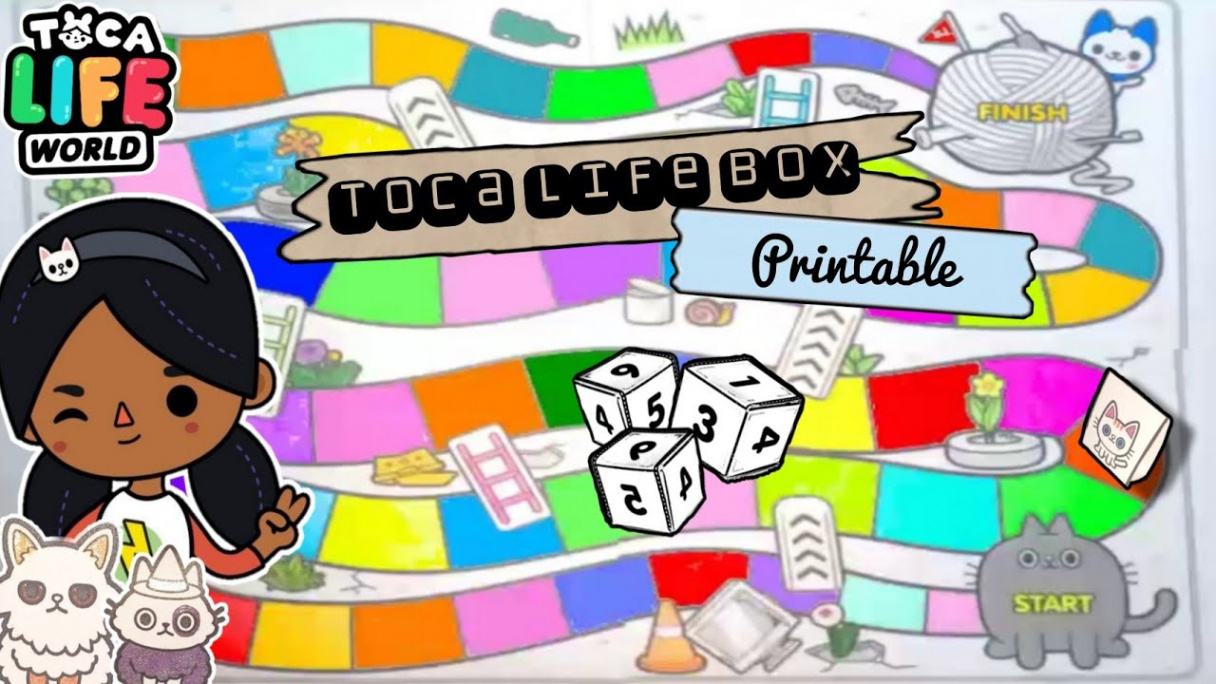 😱Make your own boardgame 😍Toca Life Box printable  *Free* Boardgame   Toca pinky  Toca Boca