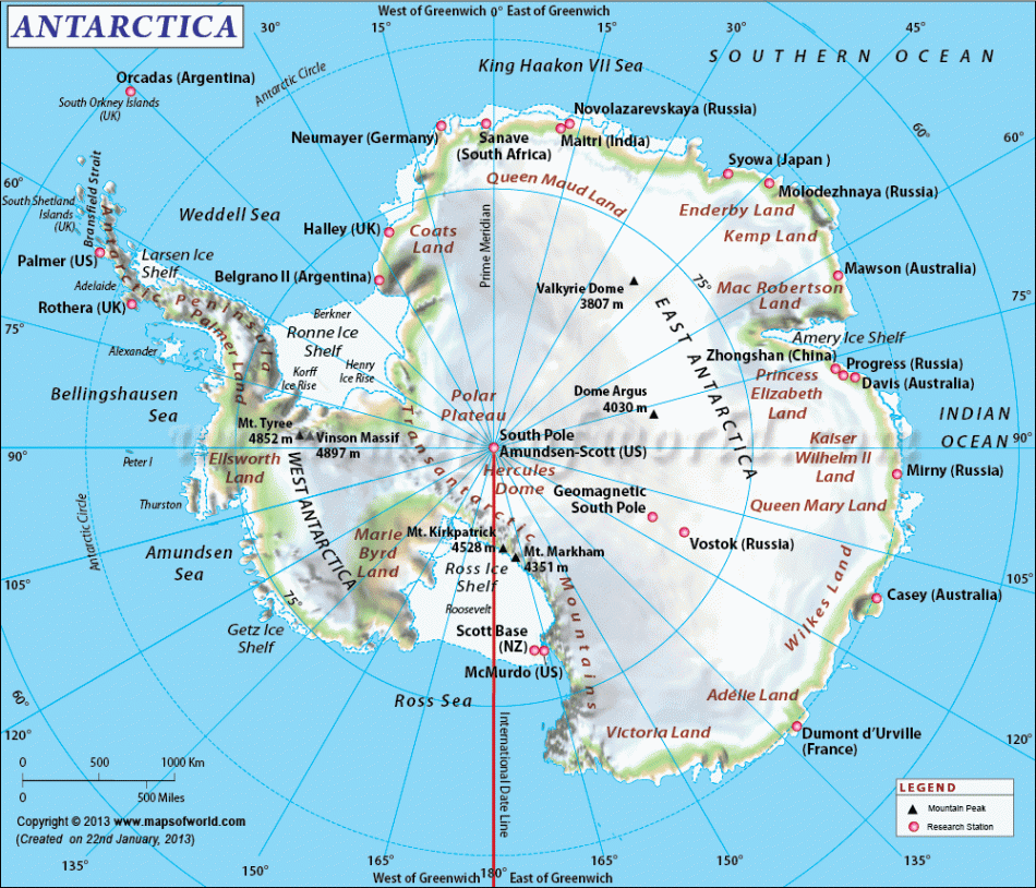 Map of Antarctica  Antarctica Map  Collection of Antarctica Maps