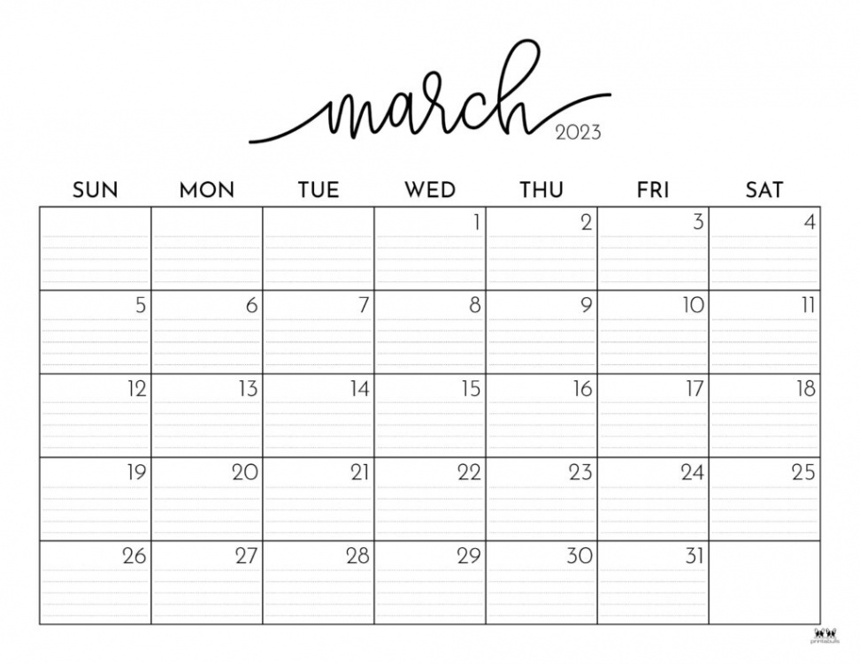 March  Calendars -  FREE Printables  Printabulls