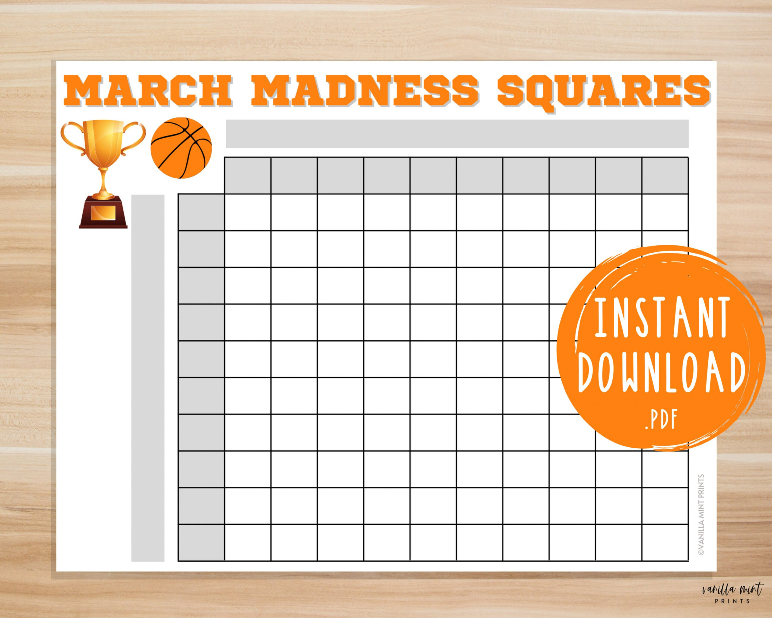 March Madness Game Squares Printable March Madness Party - Etsy Norway